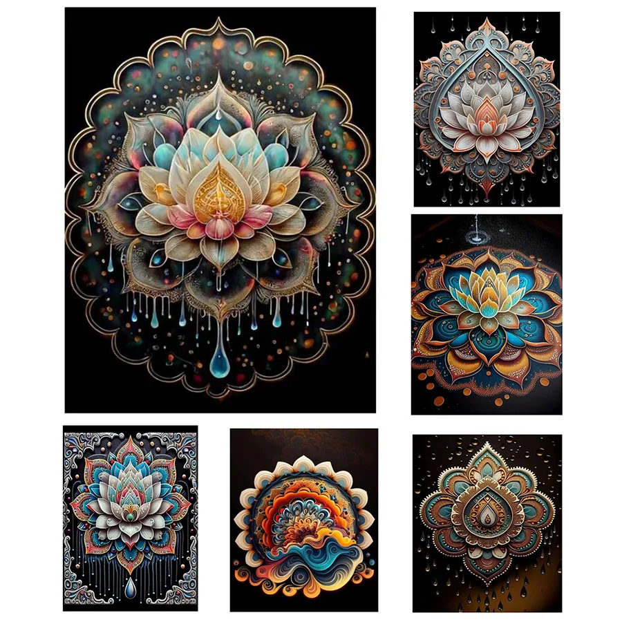 5D Diamond Painting Mandala Flower Full Square Diy Diamond Mosaic Picture Of Rhinestones Round Diamond Embroidery Sale Handmade