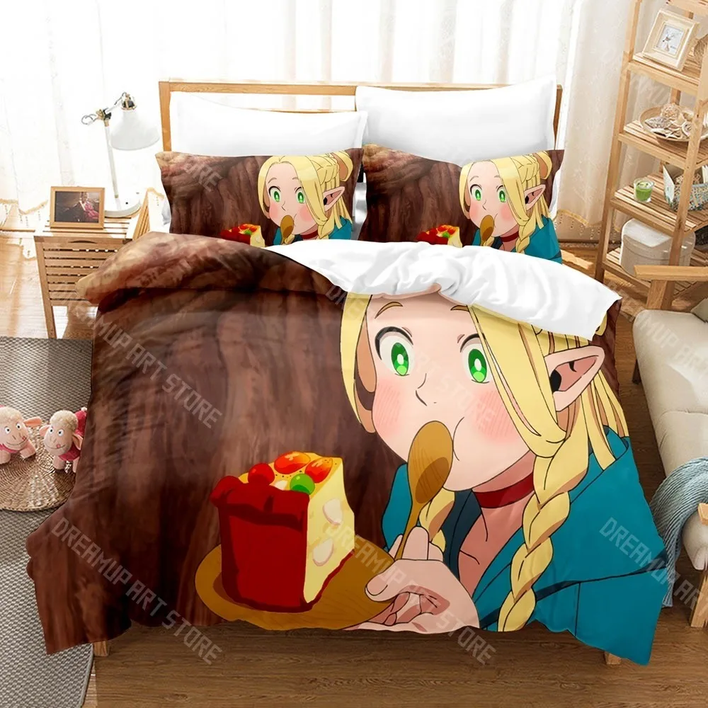 3D Printed Delicious in Dungeon Anime Bedding Set for Boys Girls Duvet Cover Pillowcase Twin Queen King Full Single Double Sizes