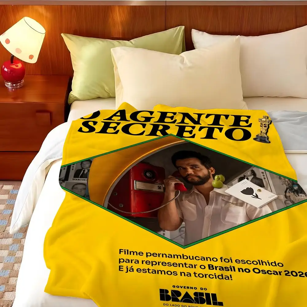Novel T-The S-Secret A-Agent Throw Flannel Throw Blanket, Lightweight Cozy, Durable Washable cute Cool
