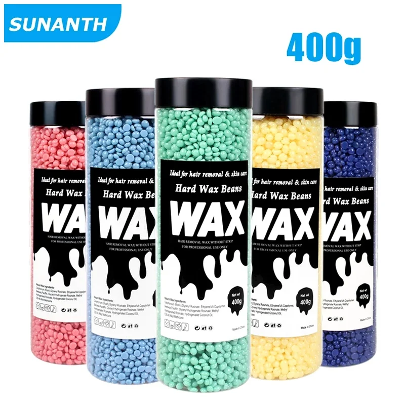 400g Unisex Wax Beans Depilatory Hot Film Wax Pellets Painless Fast Hair Removal for Bikini Face Legs Arms Body