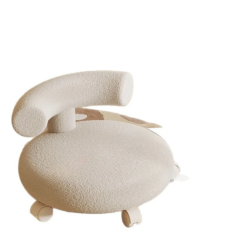 Small stool household low stool pulley backrest low stool universal wheel cream wind children's chair beautiful