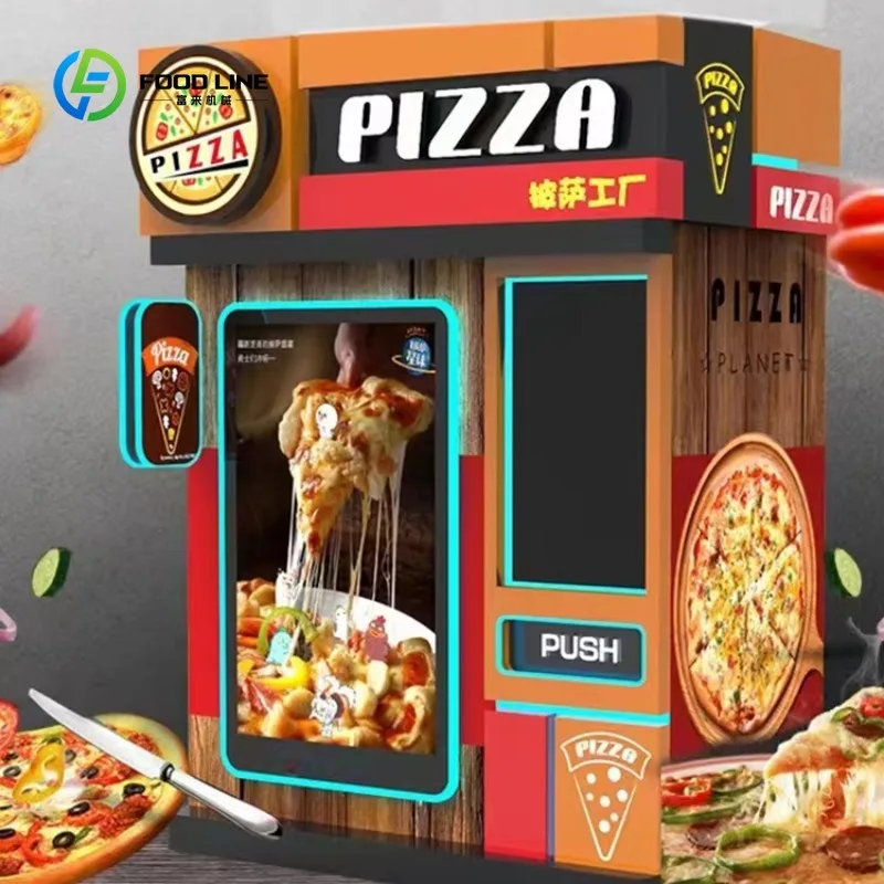 Freshly made pizza vending machine 24 hour maker low price rotary oven 2024 hot fully automatic pizza machine roti maker