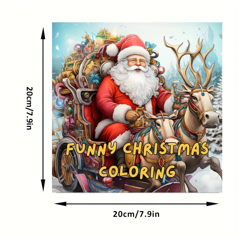 28 Pages Funny Christmas Theme Coloring Book for Adult Stress Reduction | Colouring Book for Stress Relief and Mood Reduction