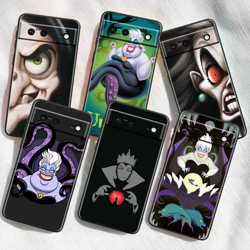 Maleficent Usula Disney For Google Pixel 9 8 7A 7 6A 6 5A 5 4 4A XL 5G Black Silicon Shockproof Shell Soft Phone Case