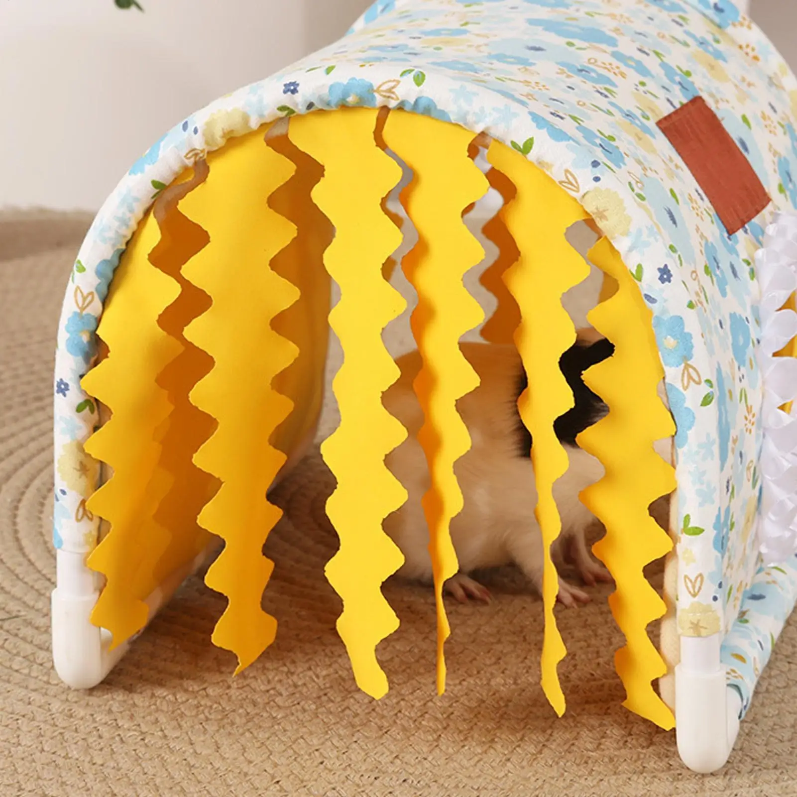 Hamster Tunnel Ventilated Hedgehog Privacy House With Door Shade Multiple Entrances Bunny Hamster House For Play Hiding Sleeping