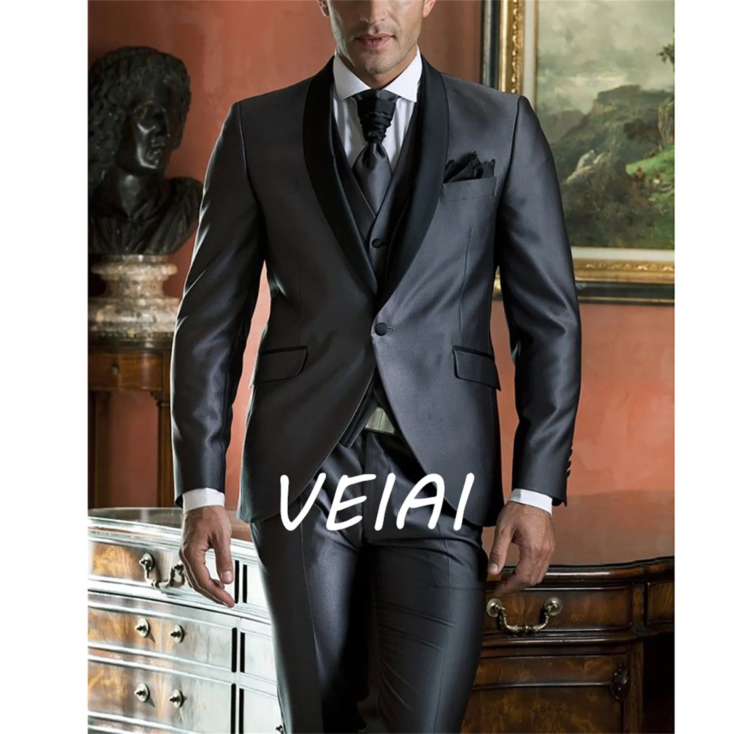 

Блейзерные костюмы по индивидуальному заказу для мужчин, свадебные Terno, модные элегантные куртки, брюки, жилет из трех предметов, мужские костюмы Completo Slim Fit Hombre 2023