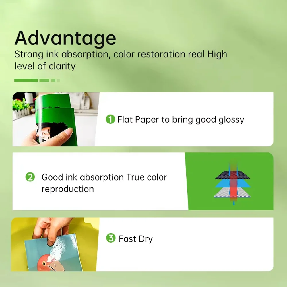 High Quality 5/6/7/8/10/12 Inch Glossy Photo Paper High Gloss Quick Dry for for Canon Epson HP Inkjet Printer