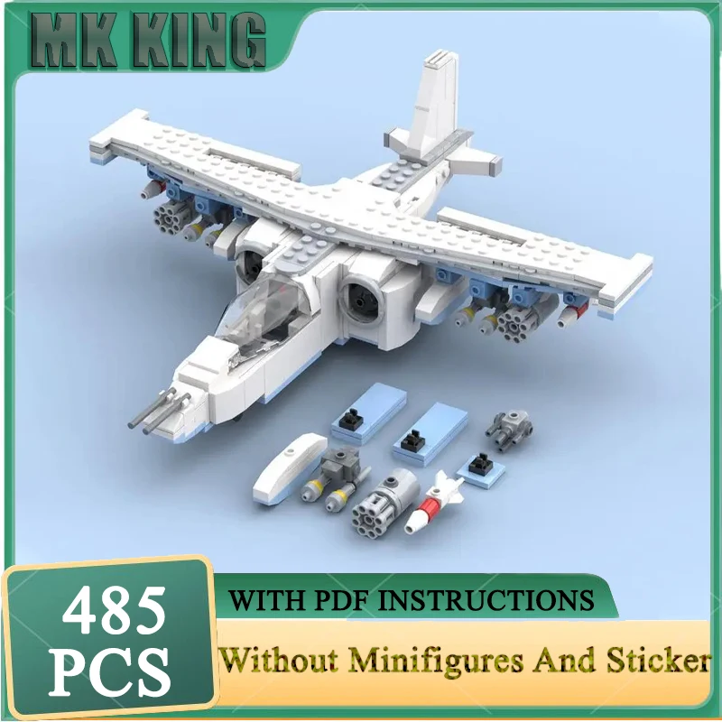 

Military Fighter Series Moc Building Bricks Su-25 Winter CamoModel Building Technology Modular Block DIY Construstion Toy Gifts