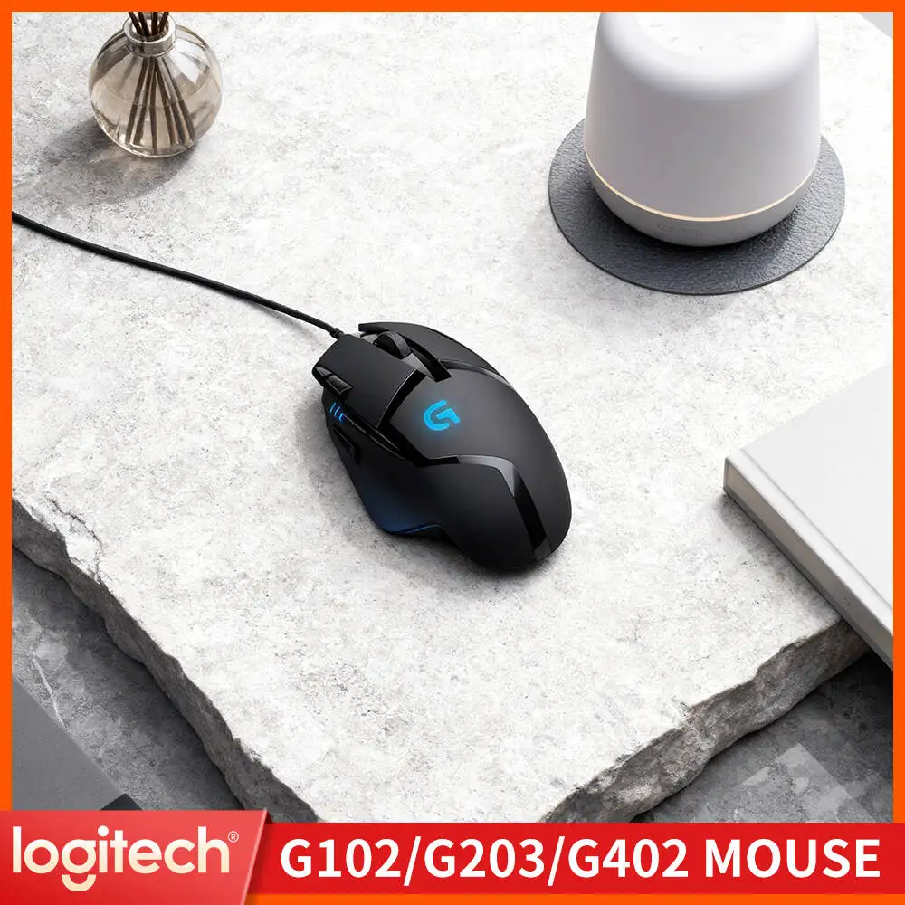 Logitech G402 Hyperion Fury Mouse 4000 DPI On-the-Fly Adjustment 8 Custom Buttons 500 IPS Anti-Slip for PC Desktop Gamers