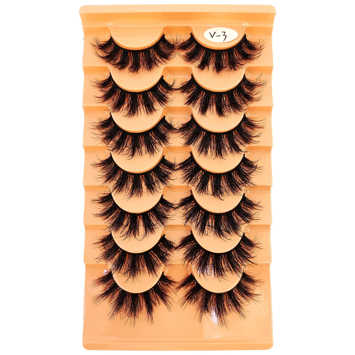 HBZGTLAD 7 ペア人工ミンクまつげ猫まつげふわふわで柔軟なカールまつげナチュラルフェザーまつげ