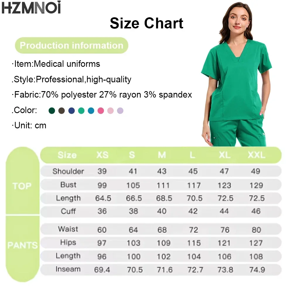 High Quality Uniforme Medical Nurse Uniform Scrub Set Women and Men's Modern V-Neck Top and Pant Hospital Workwear Doctor Suits