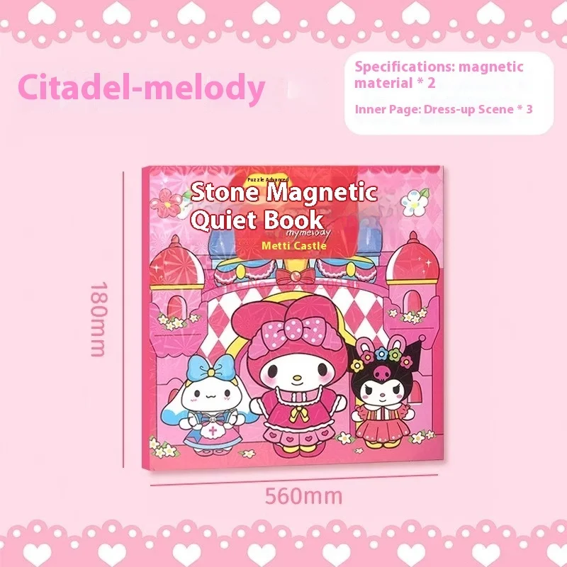 Imagem -05 - Magnetic Magnetic Quiet Book para Menina Corte Livre Mão Criativa Paste Brinquedos Faça Você Mesmo Kuromi Livro de Vestir Interativo Pai-filho Novo