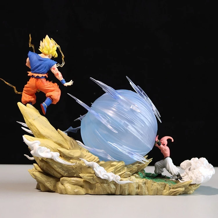 Special Offer Dragon Ball Z Anime Figures Majin Buu Vs Son Goku Super Saiyan Genki Bomb Figurine Gk Figures Collection Toys Gift