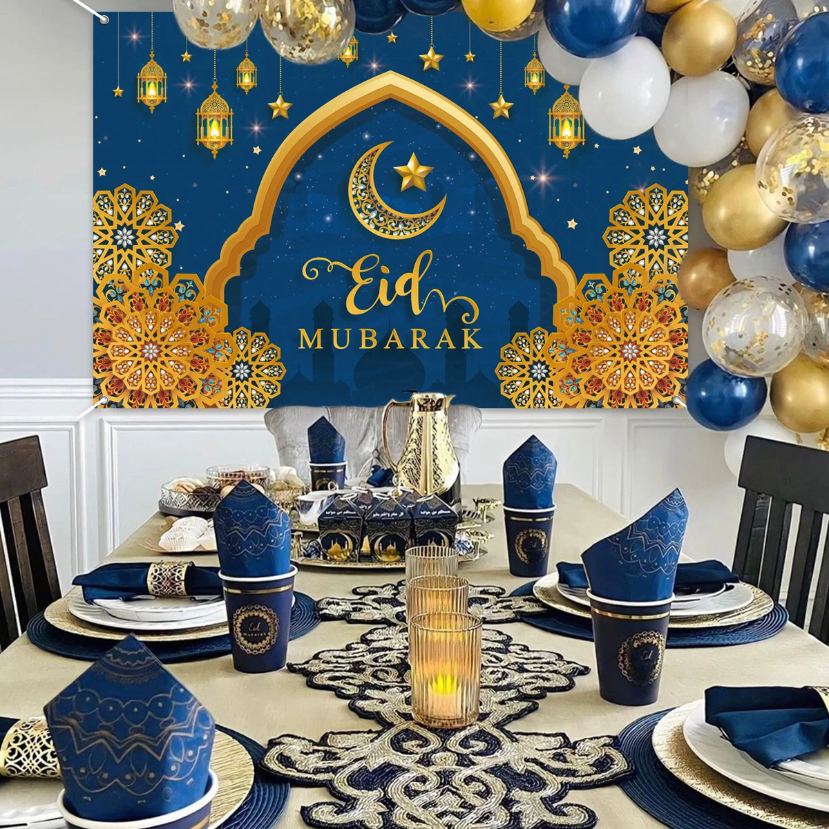 Ramadan Kareem Backdrop, Fundo do Ramadan, Eid Mubarak, Islã, Fontes do Partido Muçulmano, Decoração Ramadan para Casa, Eid Al-fitr Presente, 2024