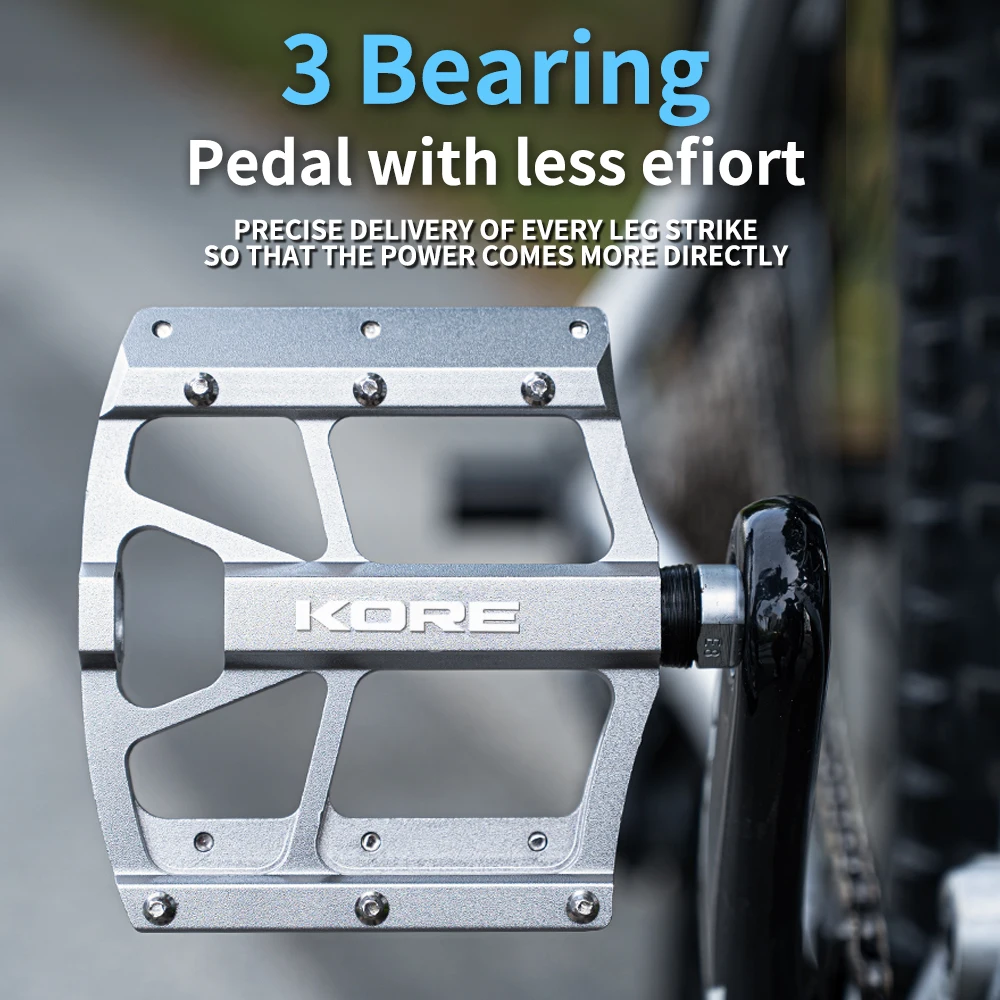 KORE Bike Pedals 3 Bearing CNC Sealed Aluminum Alloy Anti-slip Ultralight MTB Road Mountain Cycling Pedal For AM,DH,FR,CX K105