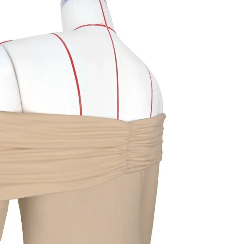 KEXU Donna Active Senza Spalline Manica Lunga Tutina Aderente Pagliaccetto Increspato Tuta Corta One Piece Sport Complessivo Fitness Outfit