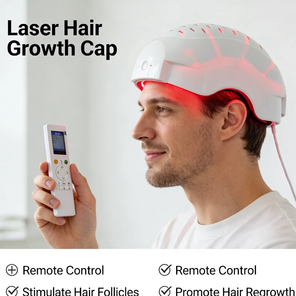 

6750mW 90Laser 210LED Smart Cap, LLLT Hair Growth Device for Cicatricial Alopecia Support and Chronic Hair Loss Management