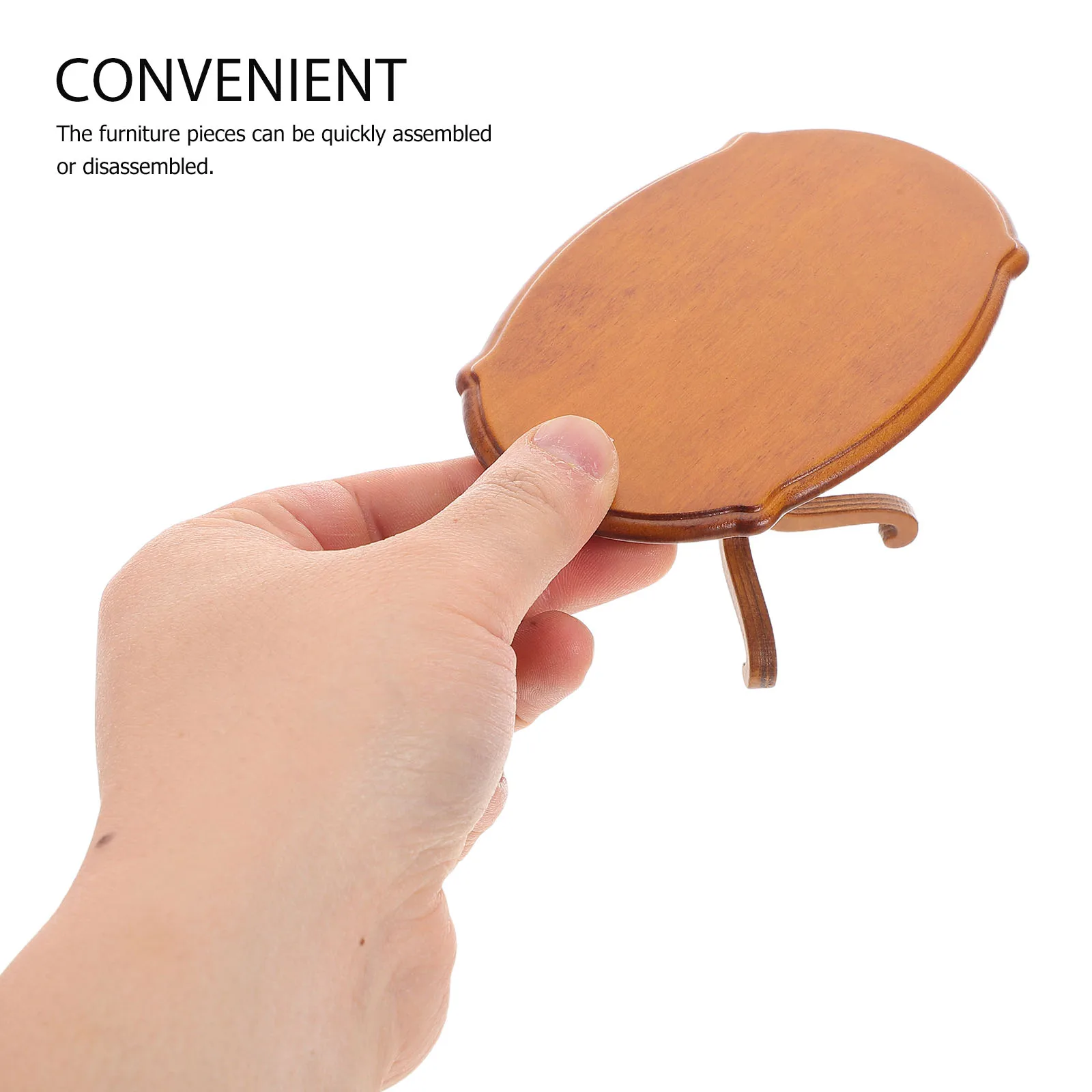 

1Set Miniature Furniture Set Wooden Oval Dining Table High Back Chairs 1:12 Scale for Dollhouse Kitchen Decor Accessories