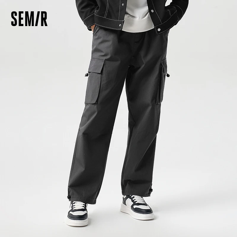 Semir 2024 Casual Pants Men Spring Daily Simple Solid Color Loose Straight Pants Fashion Trend Outdoor Style Overalls Trousers