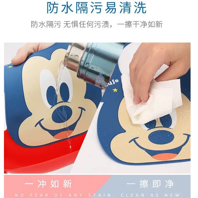 Disney Stitch Feeding Silica Gel Baby Frozen Elsa Princess Bibs Minnie Mickey Mouse Cartoon Pixar Silicone Bib Baby Gift