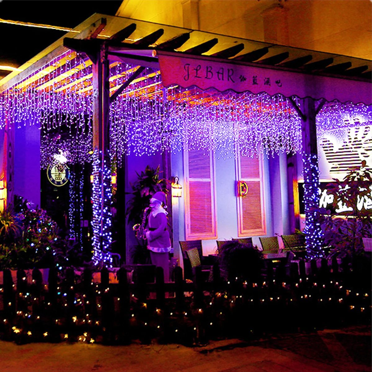 فناء أمبينيت ديكور عيد الميلاد جليد سلسلة أضواء مع 220 فولت الاتحاد الأوروبي قابس طاقة تدلى 0.4-0.6 متر LED الستار درج درابزين مصباح