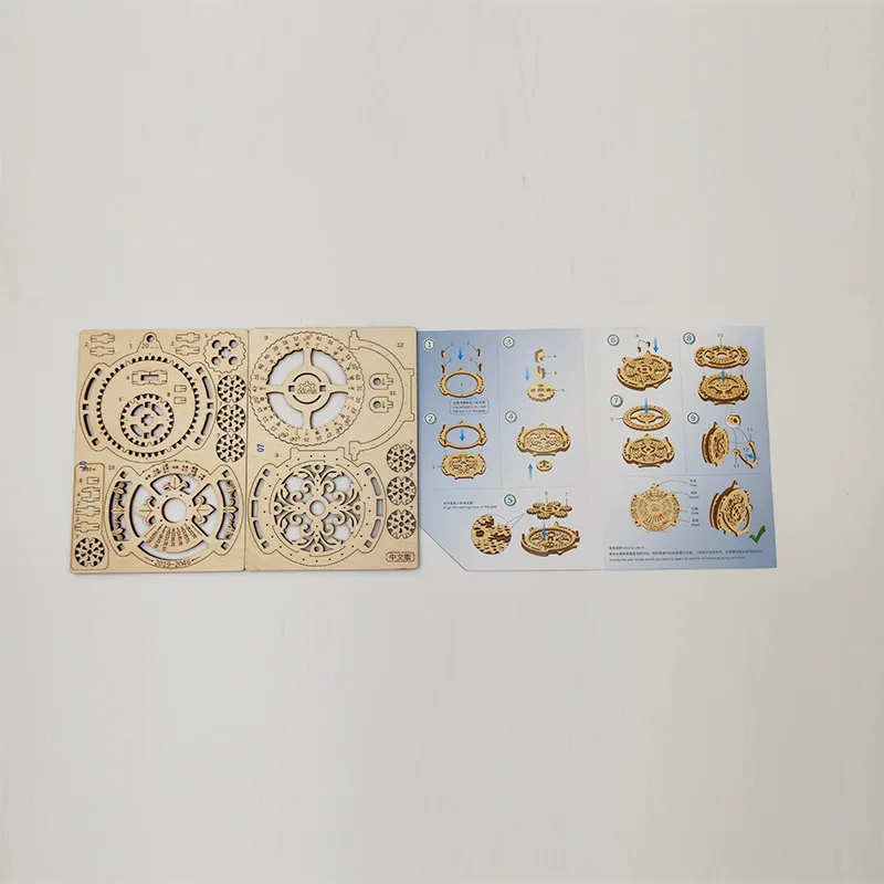 Houten mechanisch roterend model 3D driedimensionale puzzel Creatief geassembleerd eeuwigdurende kalenderornamenten Relatiegeschenken