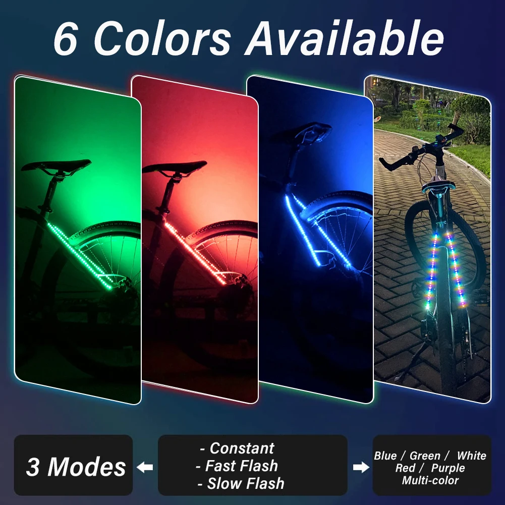 ZK30 LED Strip Lights Bike Scooter Skateboard Cycling Safety Decorative Bicycle Taillight MTB Road Bike Rear Lamp Accessories