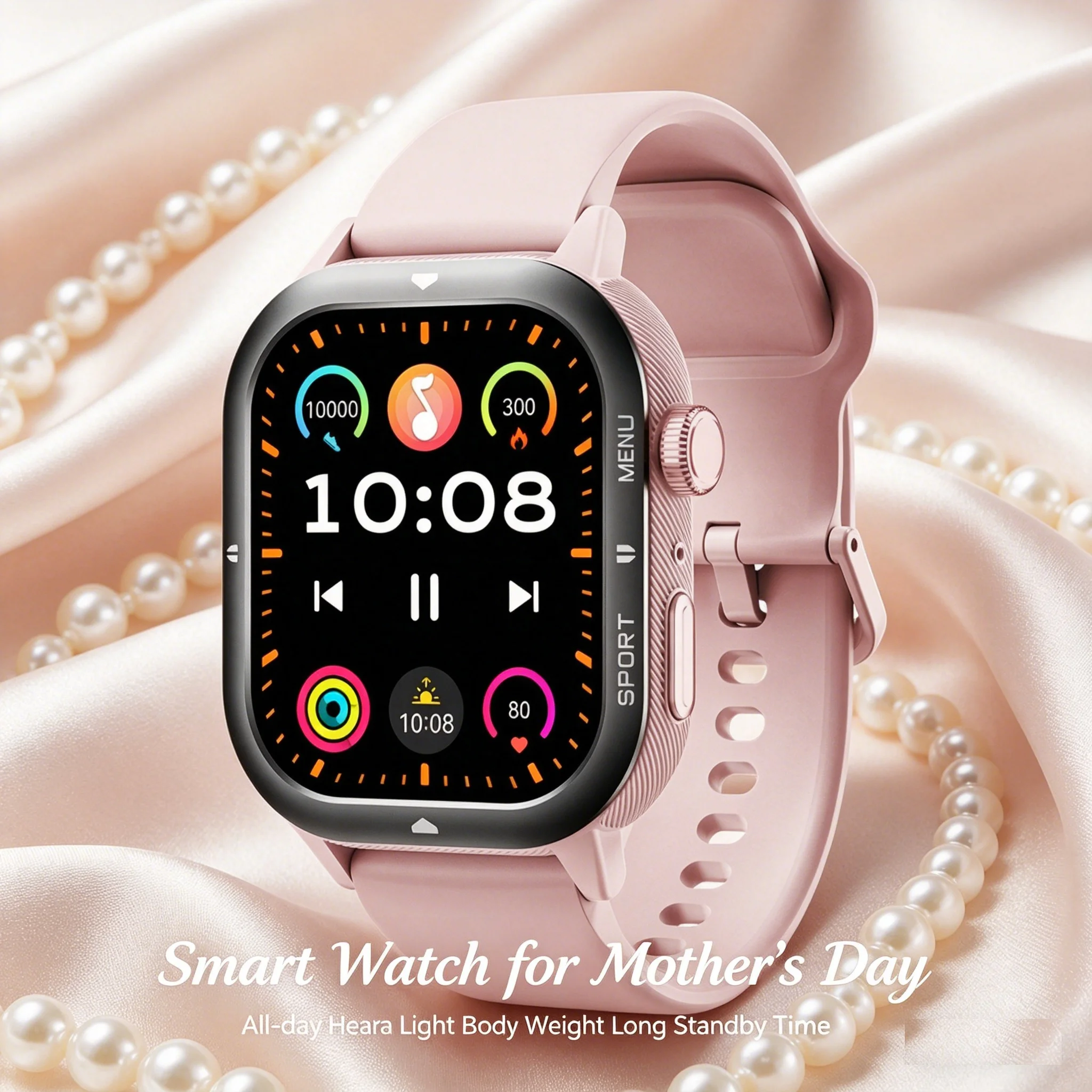 

Gift for Mother's Day, Women's Smartwatch reloj para mujer 100+ Sports Modes Ultra Light Weight Body Wireless Calling Waterproof