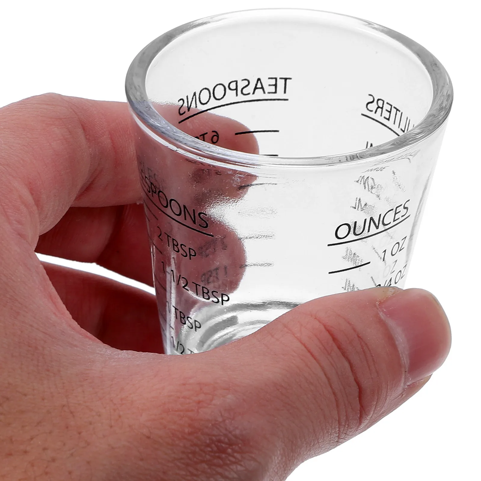 

2Pcs Glass Measuring Cups Thickened 30ml Heavyweight Clear Scale Kitchen Measuring Tool Ounce Shot Cup for Cocktails