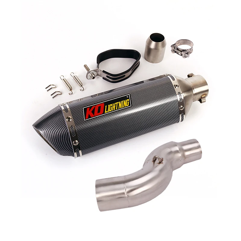 

51MM Motorcycle Modified Exhaust Escape Moto Carbon Fiber Muffler Slip On Mid Link Pipe For Honda CTX 700 CTX 800