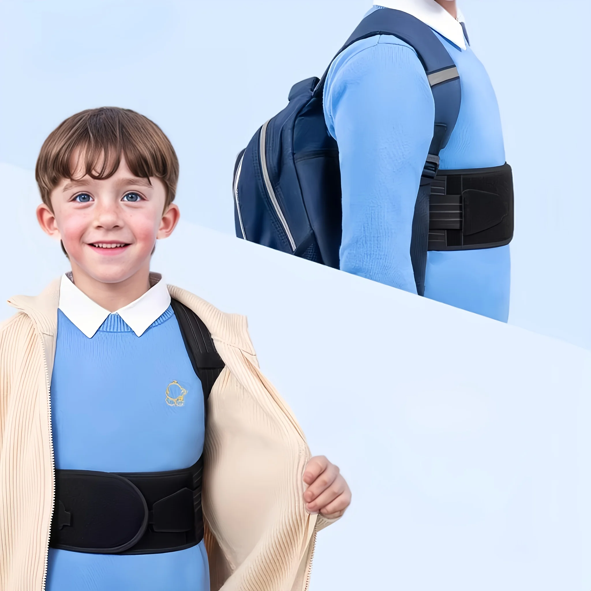 Posture Corrector Back Brace Anti-Hunchback Device Student Children Specialized Adolescent Back Correction Belt Home Wear
