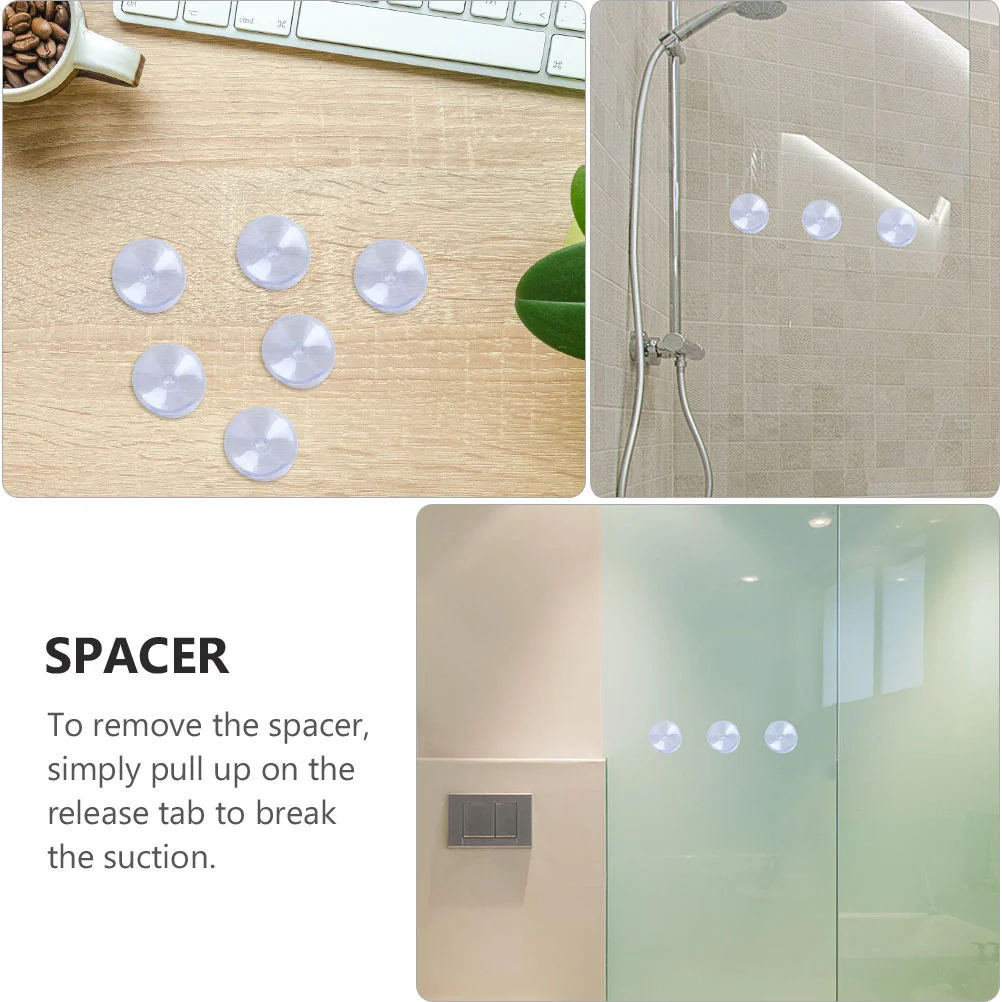 24 Pcs Double-sided Suction Cup Clear Hooks Sucker Window Silicone Suckers Without