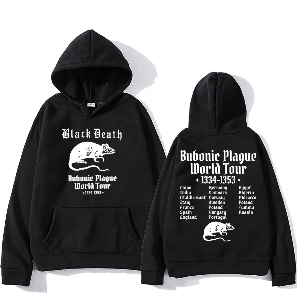 Bubonic Plague World Hooded Harajuku Comic Casual Sweatshirt Long Sleeve Comfortable Fleece Clothes Sudaderas Vintage Pullovers