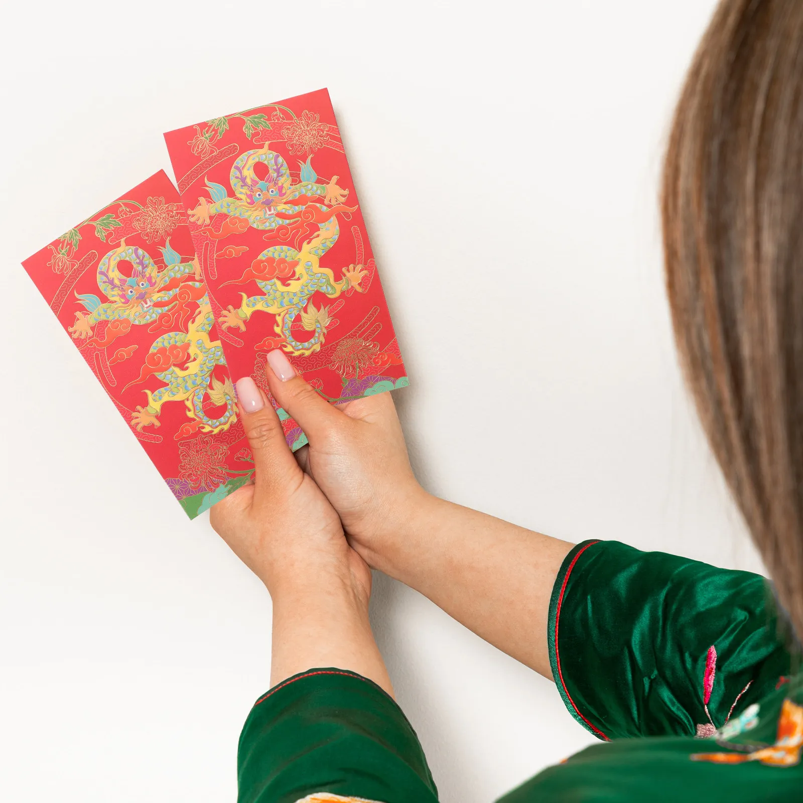 6Pcs Vintage Red Envelopes Chinese Style Cartoon Pattern Lucky Money Bags for Spring Festival New Year Wedding Birthday Business