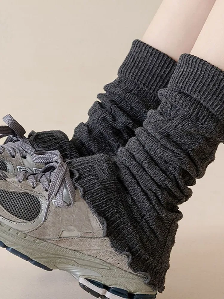 Jambières Lolita pour femmes, chaussettes longues en laine tricotée, couvre-pieds, chauffe-bras, automne hiver, Crochet, manchettes de bottes