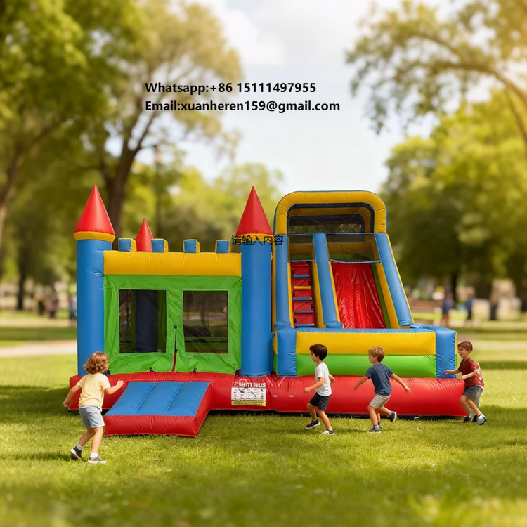 Bouncy Castle with Water Slide Commercial PVC Playground Inflatable Bounce House Jumping Castle for Kids