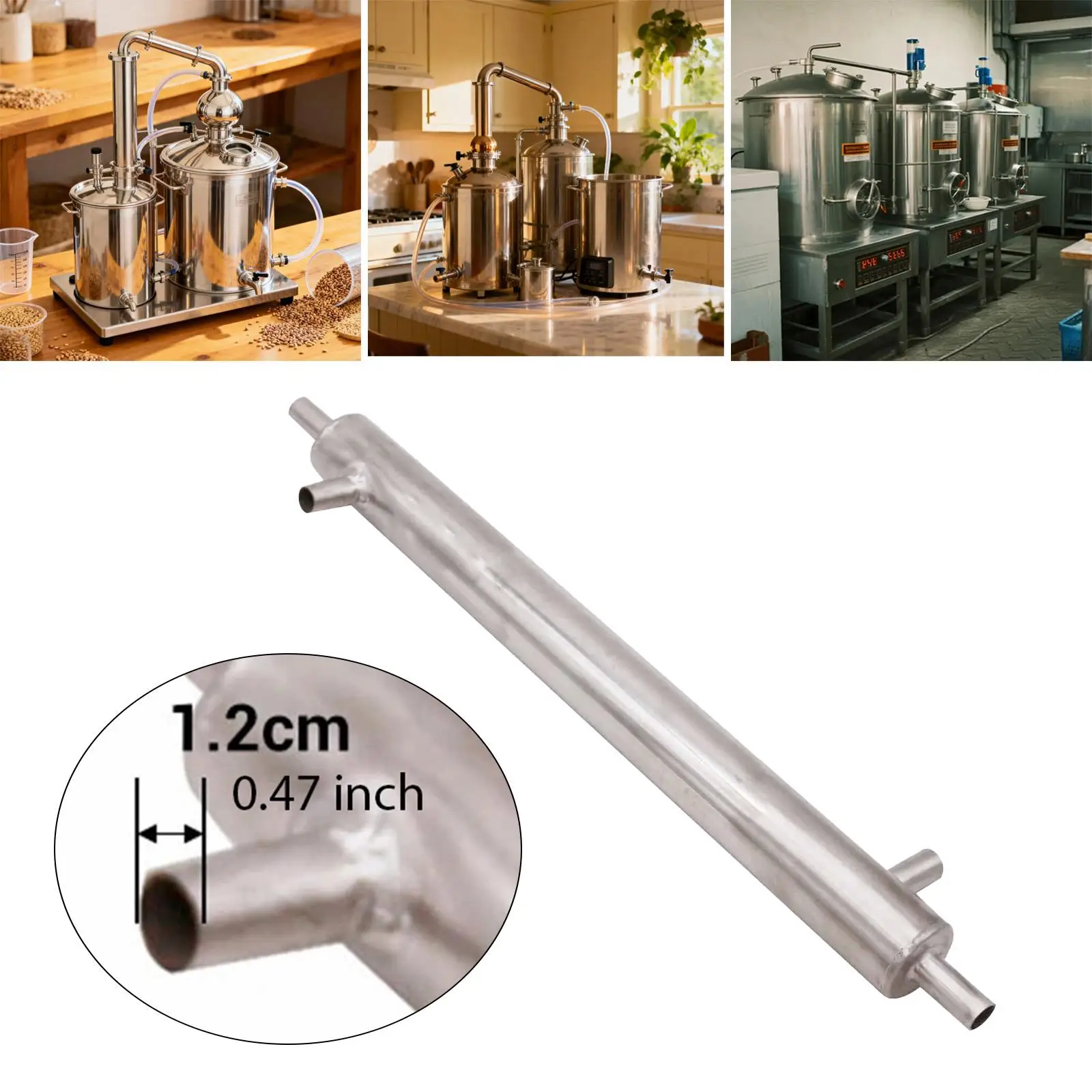 Stainless Steel Brewery Distiller Condenser with Double Layer Cooling Pipe Equipment for Homebrew Use