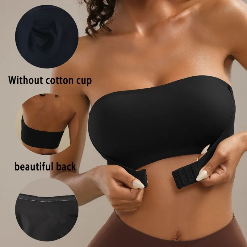 Women's Strapless Seamless Front Button Bra No Padding Comfortable Smooth Underwear for Smooth Fit Ladies' bra
