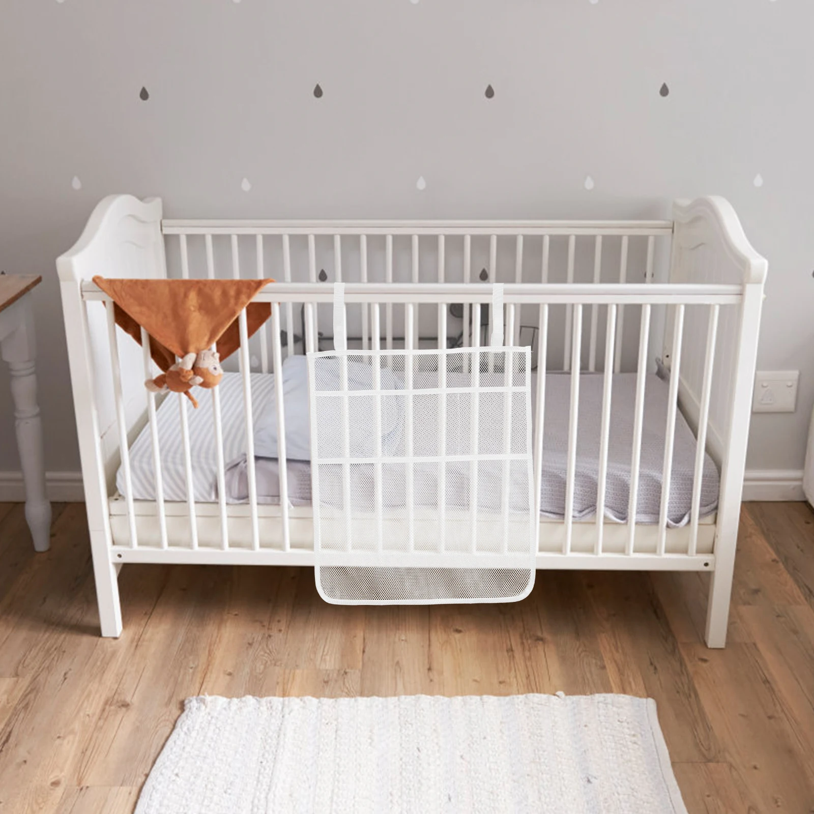 

Baby Clothes Storage Bag 45x52cm White Multi-grid Mesh Organizer Breathable Laundry Bag Hanging Toy Kitchen Fridge Door Bathroom