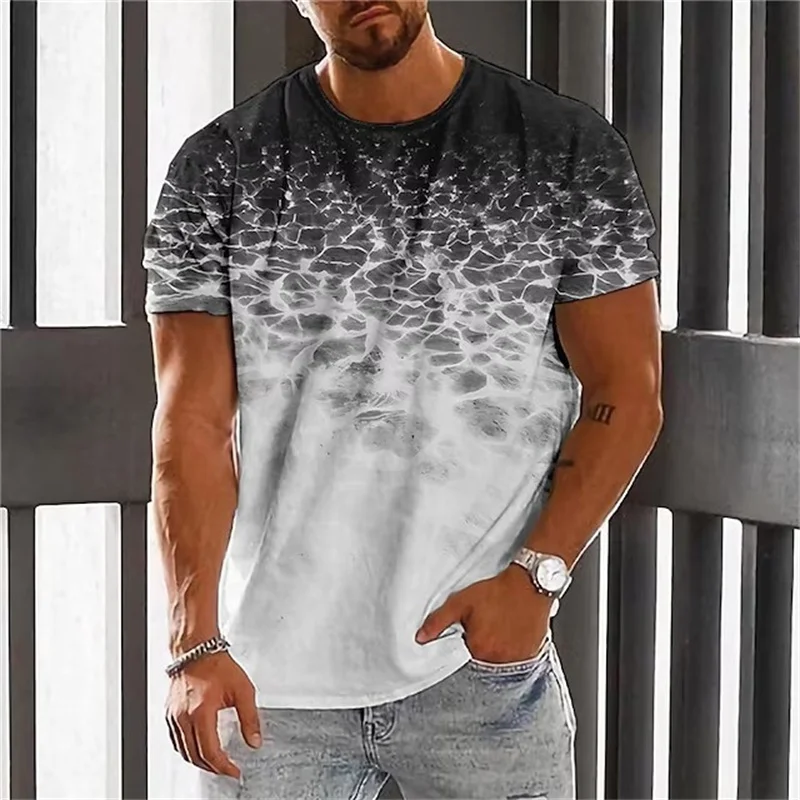 Fashion Simple 3d Printing Men's T-Shirts Summer Short Sleeve Beach Casual T Shirt 6XL Plus Size O-Neck Street Tops