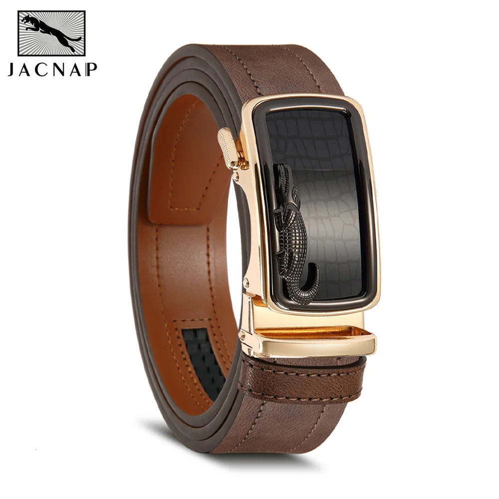 Men's Leather Belt Men's High-quality Business Belt Automatic Buckle Fashionable Ratchet Belt Can Be Adjusted Freely