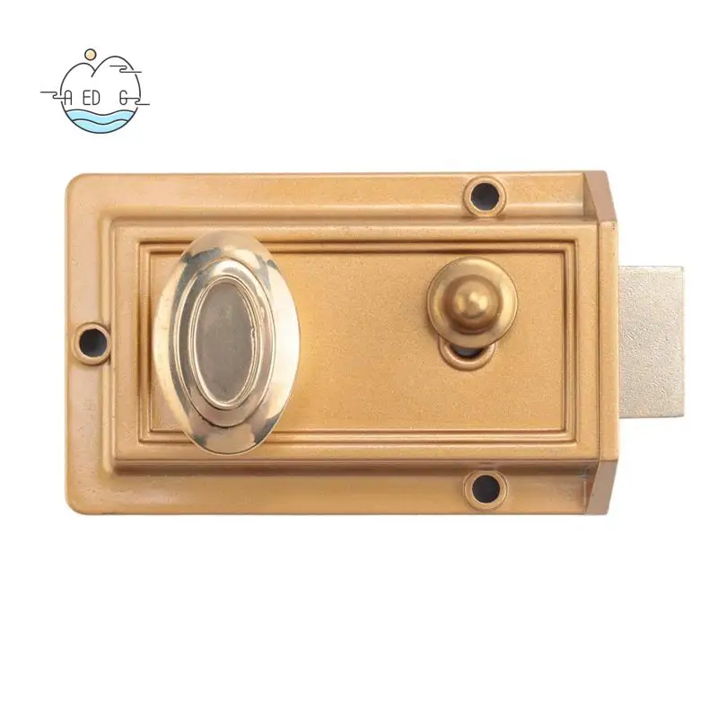 

AED6-Zinc Cylinder Deadbolt Latch Lock For Night Gate Door Entrance,Gold Finish