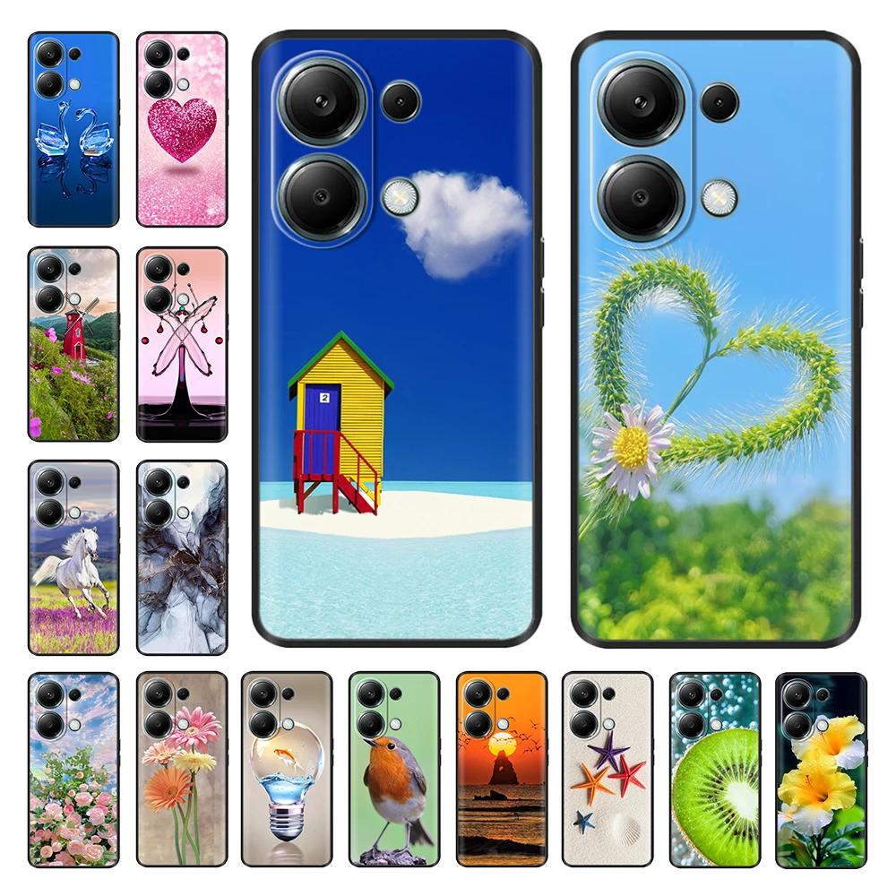 

For Redmi Note 13 Pro 4G Case TPU Silicone Back Cover Phone Cases For Xiaomi Redmi Note 13 4G Note13 Cartoon Protective Fundas