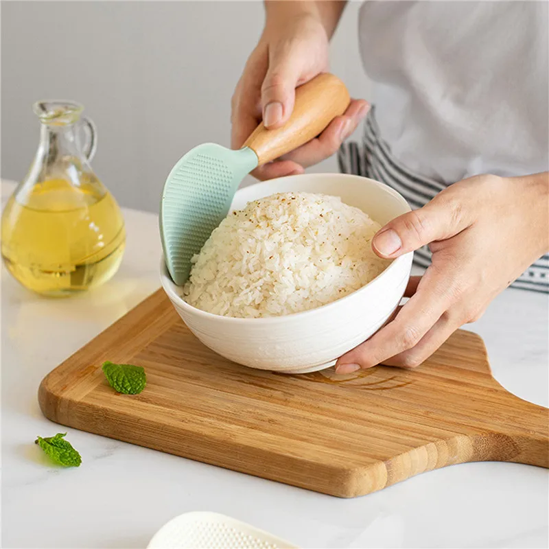 Creative Vertical Rice Spoon Can Stand Up Silicone Rice Shovel Rice Cooker Rice Spoon Non-stick Rice Rice Spoon