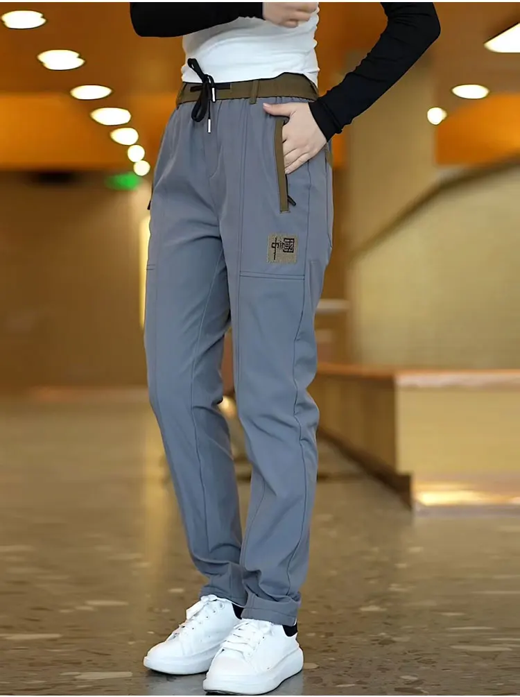 Neue Freizeithose für Herren im chinesischen Stil – Frühling/Herbst, mittelhoher Bund, elastisch, gerade geschnitten, bequem, atmungsaktiv, Sportmarke – Detail 10
