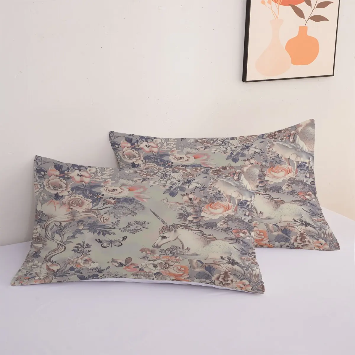 Unicorns  duvet cover   foxes  1 duvet cover and 2 pillowcases