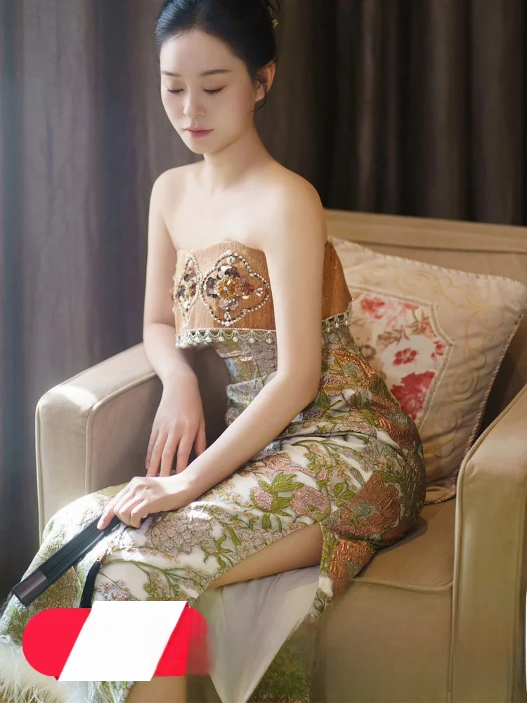 

Sexy Chinese Sle Morning Wedding Dr Women's Gown Luxury mat Long Dr for Wedding Cany Dinner Adult Ceremony