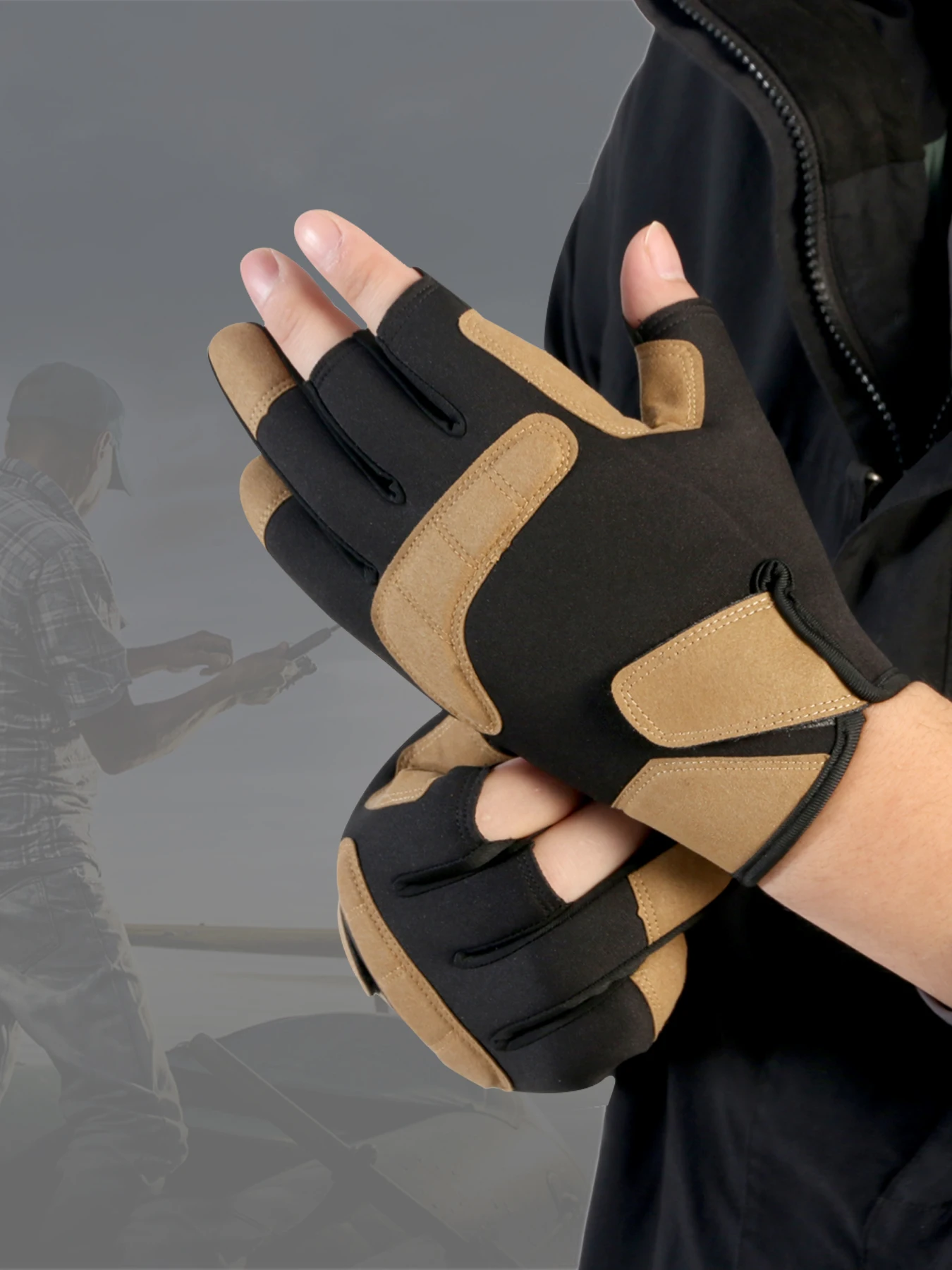 

Fishing gloves professional grade winter men's and women's exclusive exposed three finger waterproof non stick bait, hand picked