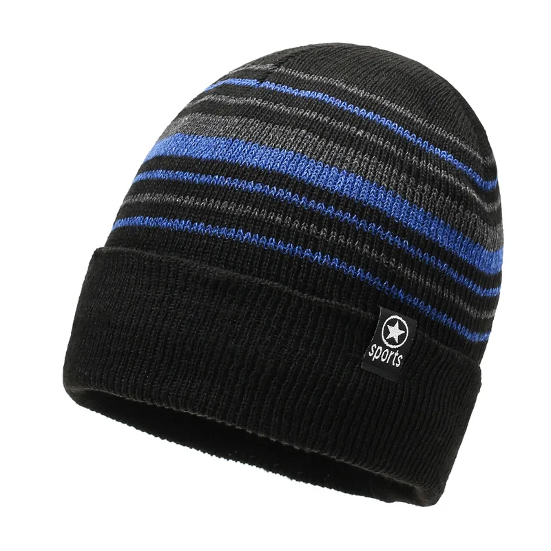 Czapki dziergane dla mężczyzn i kobiet, ocieplane aksamitem, ciepłe na jesień i zimę, czapki wełniane z wywinięciem, czapki bawełniane do pracy, transgraniczne.