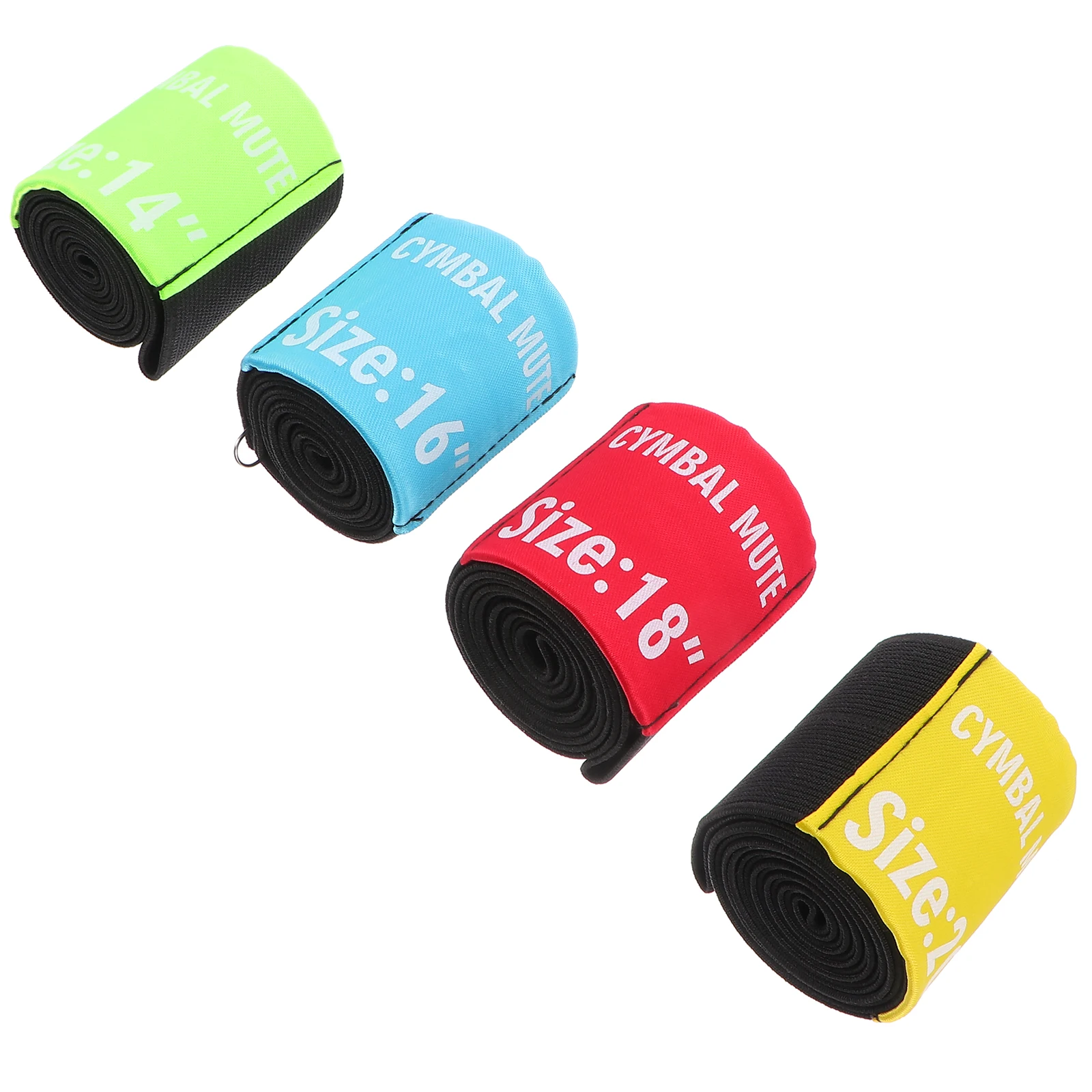

4pcs 14 Green 16 Blue 18 Red 20 Yellow Cymbal Mute Elastic Belt Hi Hat Silencer Pad Drum Practice Accessories Foldable Protect